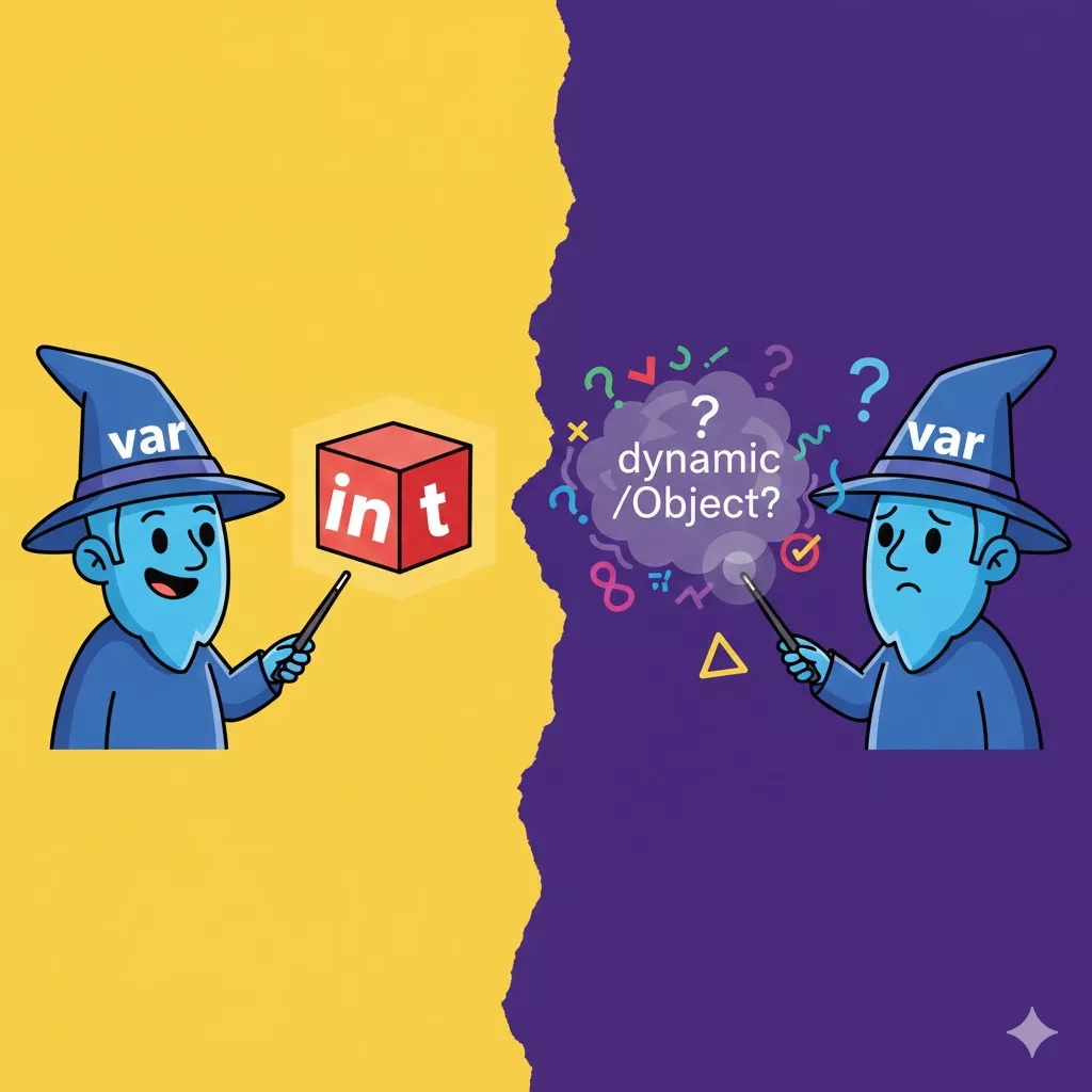 var 잘못하면 dynamic, Object? 처리