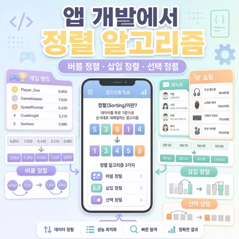 앱 개발에서 정렬 직접 사용해본 후기